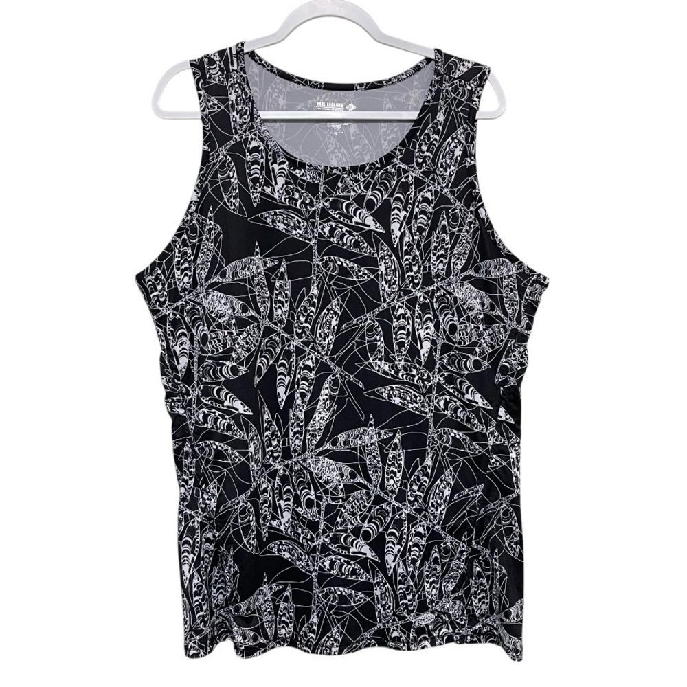 Reel Legends Performance Reel-Tec Tank Leaf Print Athleisure Scoop Neck Size XL